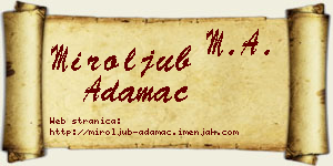Miroljub Adamac vizit kartica